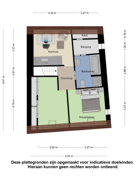 Plattegrond tweede verdieping