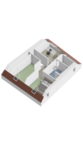 Plattegrond tweede verdieping 3d